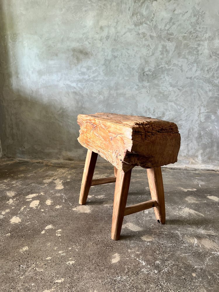 Bancs - Petit banc organique en teck asiatique blond quadripode - Dua - OFFICE OBJETS