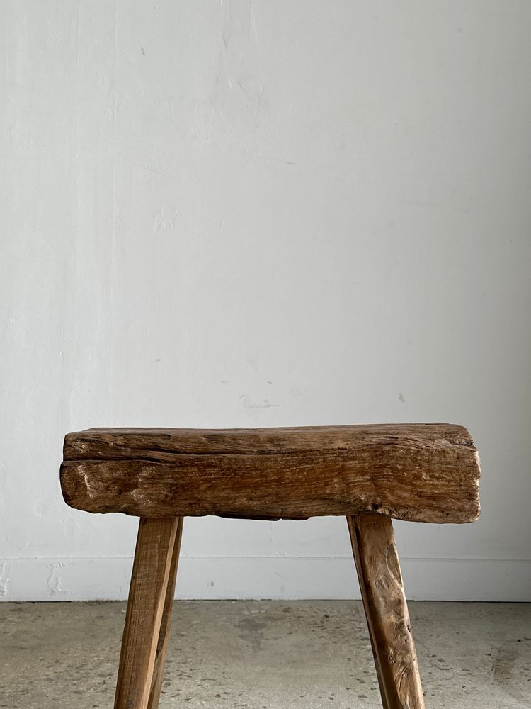 Bancs - Petit banc organique en teck asiatique blond quadripode - Dua Belas - OFFICE OBJETS