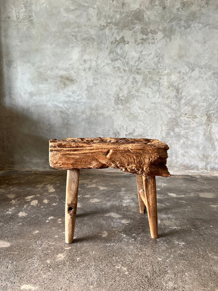 Bancs - Petit banc organique en teck asiatique blond quadripode - Empat - OFFICE OBJETS
