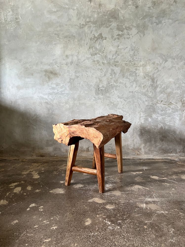 Benches - Small organic bench in blond Asian teak quadripod - Sembilan - OFFICE OBJETS