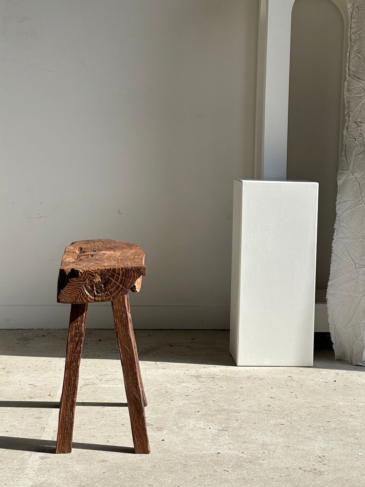 Benches - Small organic bench in upcycled Asian teak quadripod - Sungai - OFFICE OBJETS
