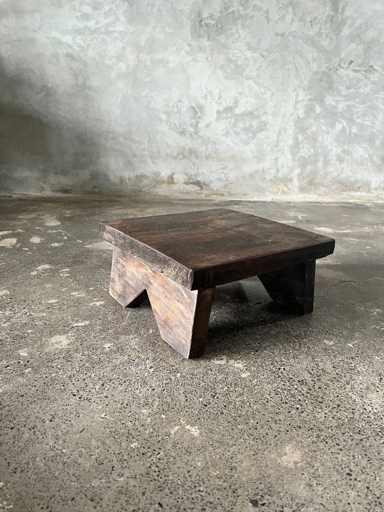 Stools - Small stool, side stool in old teak, footrest - OFFICE OBJETS