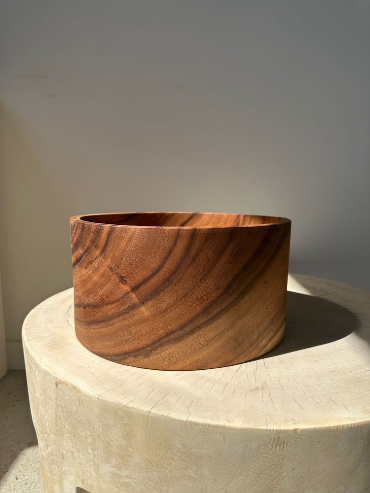 Decorative objects - Small monoxyl teak bowl H:10 D:20.5 - OFFICE OBJETS