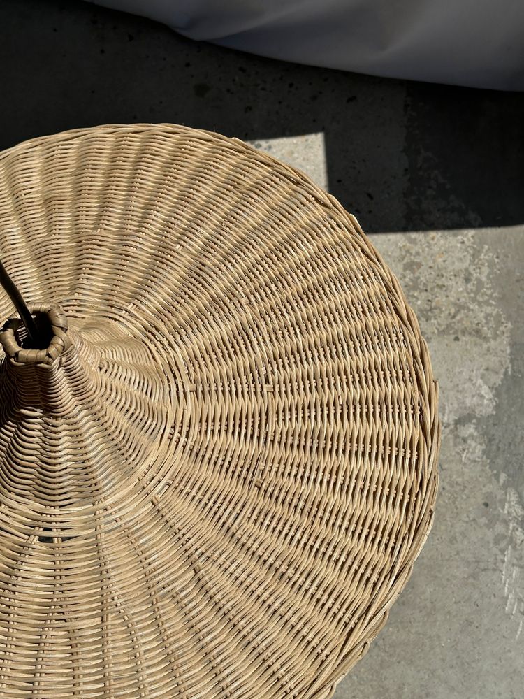 Suspensions - Petite suspension, luminaire en rotin en forme de chapeau D:60cm - OFFICE OBJETS
