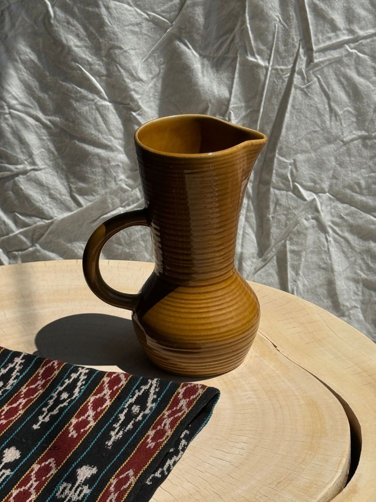 Carafes - Lorraine yellow striped sangria pitcher H22.5 - OFFICE OBJETS