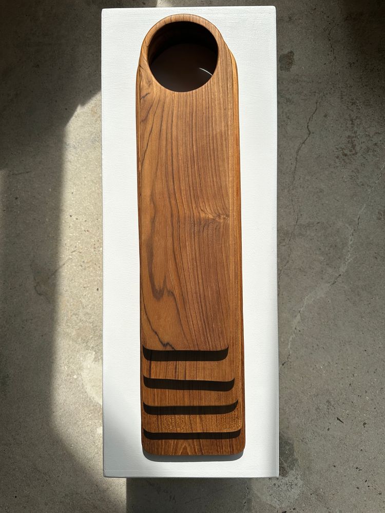 Ustensiles de cuisine - Planche à découper ou de présentation en teck monoxyle à anse (T5) - OFFICE OBJETS
