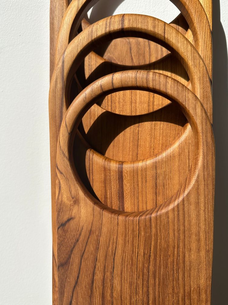 Ustensiles de cuisine - Planche à découper ou de présentation en teck monoxyle à anse (T5) - OFFICE OBJETS