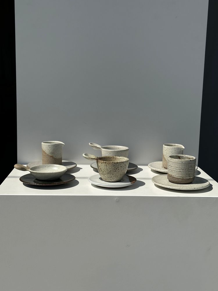 Céramique - Service de petite vaisselle modulable en céramique indonésienne (6 éléments + coupelles) - OFFICE OBJETS