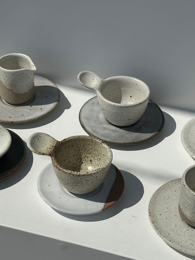Céramique - Service de petite vaisselle modulable en céramique indonésienne (6 éléments + coupelles) - OFFICE OBJETS