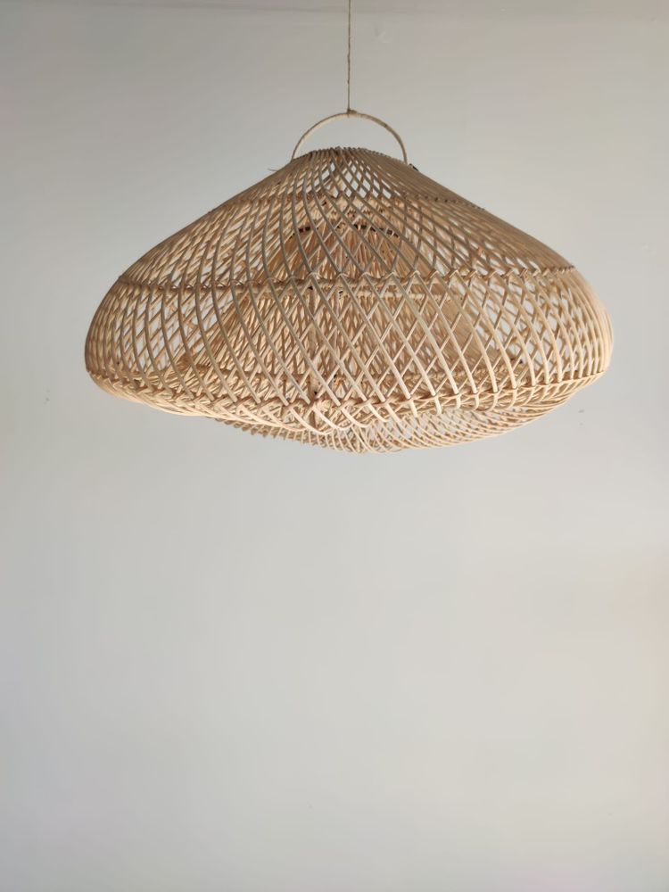 Hanging lights - Suspension or rattan lampshade in the shape of a cloud or flattened bubble D: 60 - OFFICE OBJETS