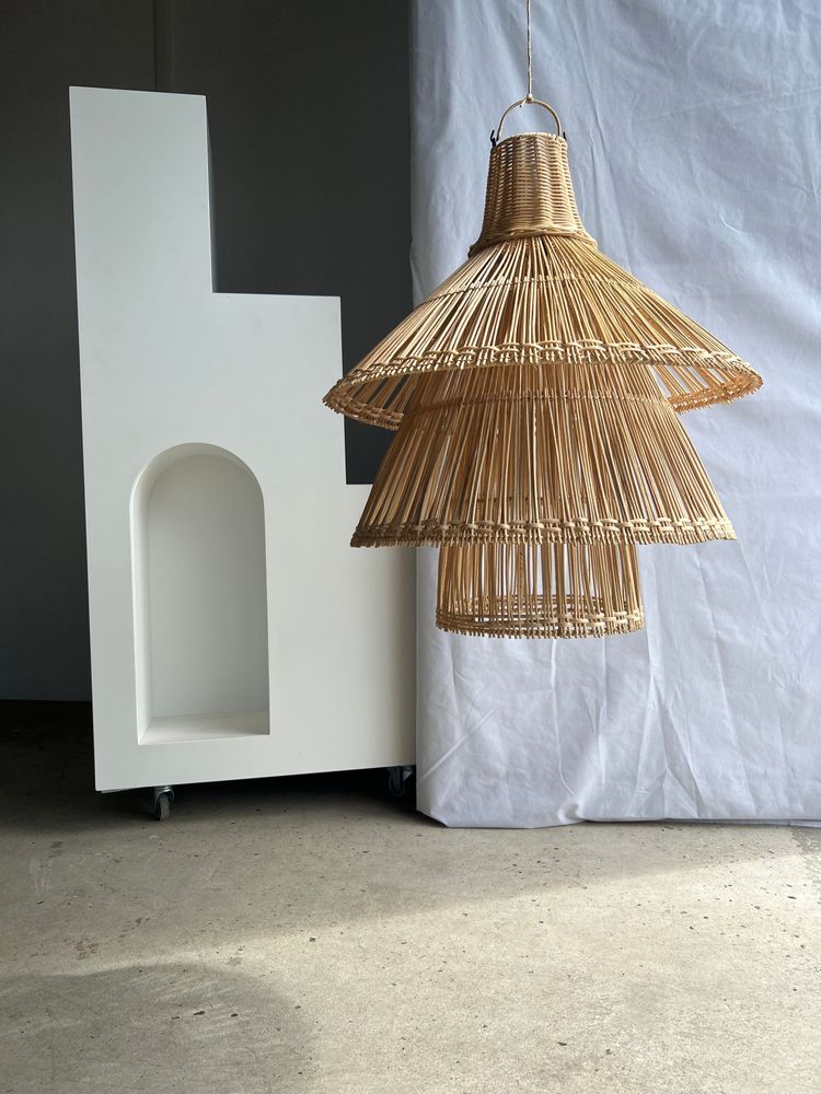 Hanging lights - Rattan pendant or light fixture in the shape of an Asian lantern H:70 D:70 - OFFICE OBJETS