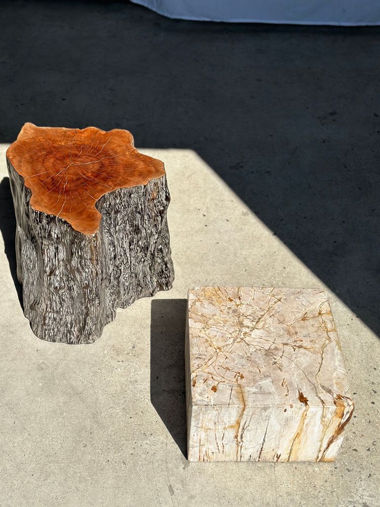 Other tables - White petrified wood side table H:25 L:37 - OFFICE OBJETS