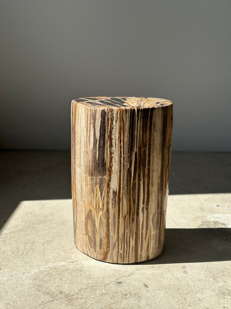 Autres tables - Table d'appoint en bois pétrifié multicolore H:31 D:23 - OFFICE OBJETS