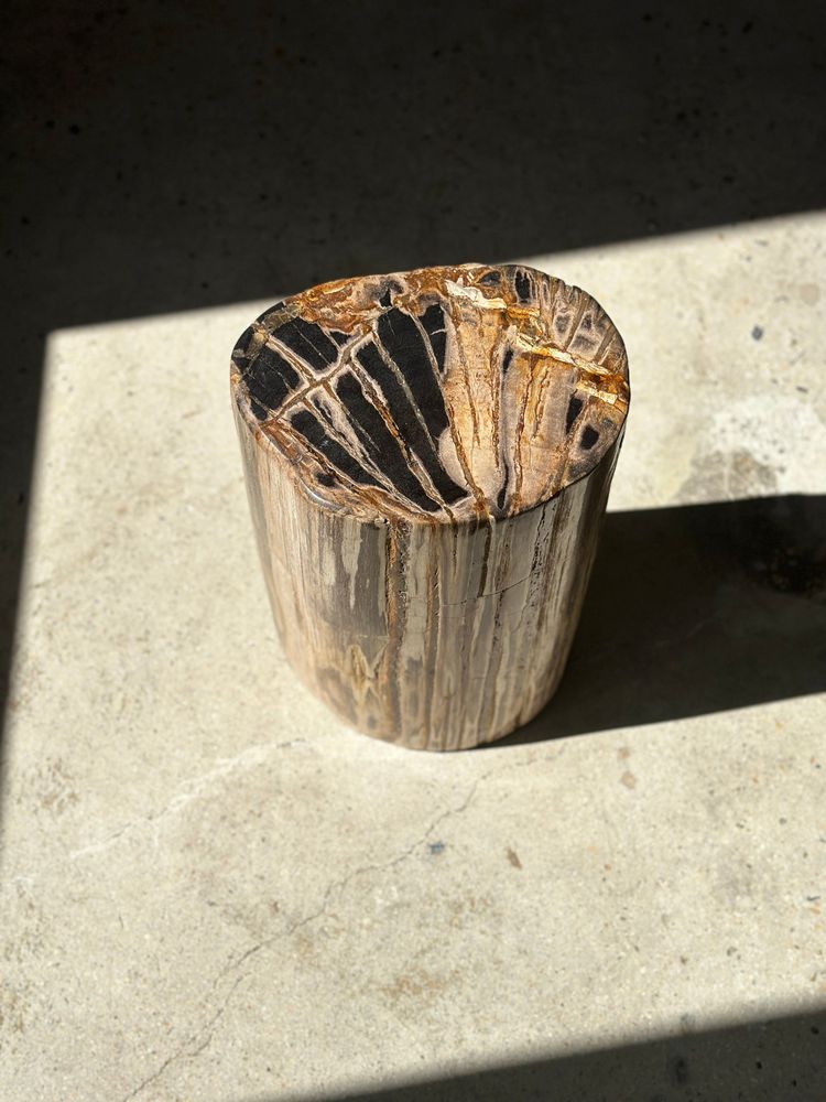 Autres tables - Table d'appoint en bois pétrifié multicolore H:31 D:23 - OFFICE OBJETS