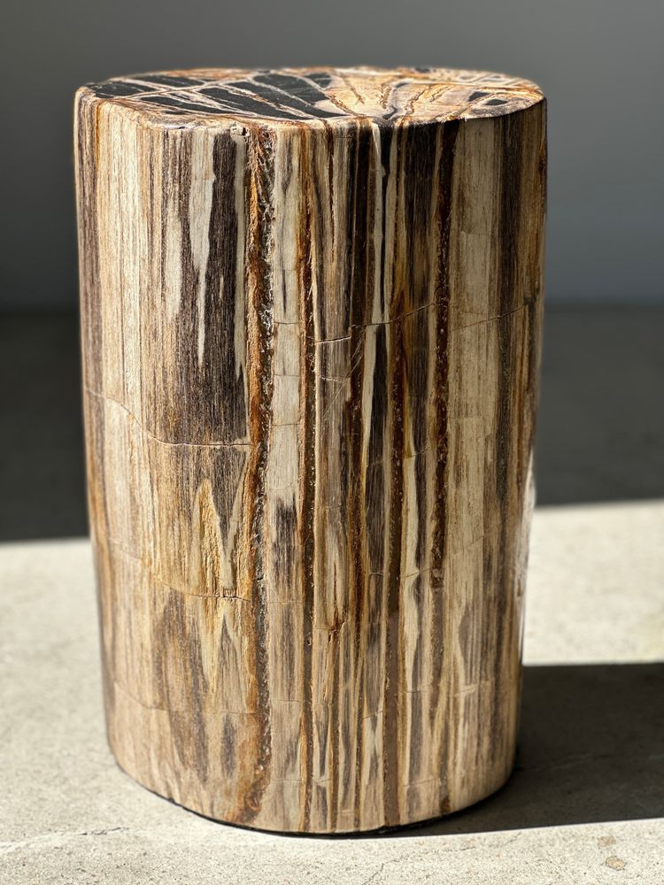 Autres tables - Table d'appoint en bois pétrifié multicolore H:31 D:23 - OFFICE OBJETS