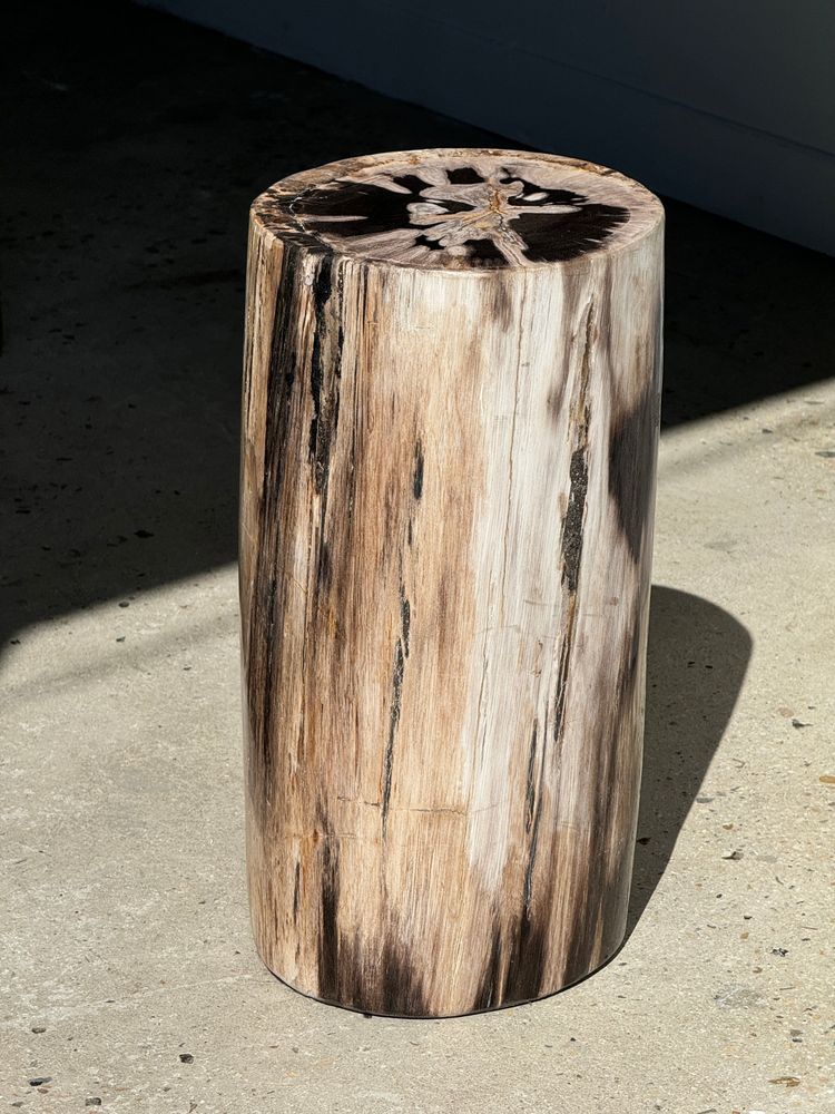 Autres tables - Table d'appoint en bois pétrifié multicolore H:45 D:22-23 - OFFICE OBJETS