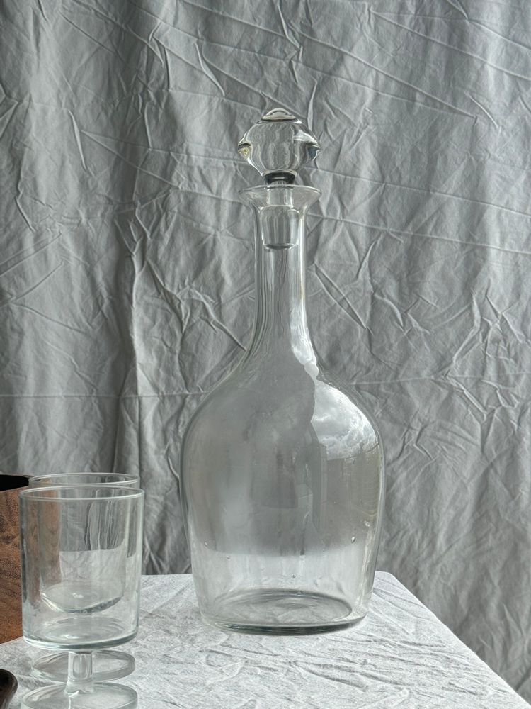 Carafes - Very large glass decanter with spinning top H36 - OFFICE OBJETS