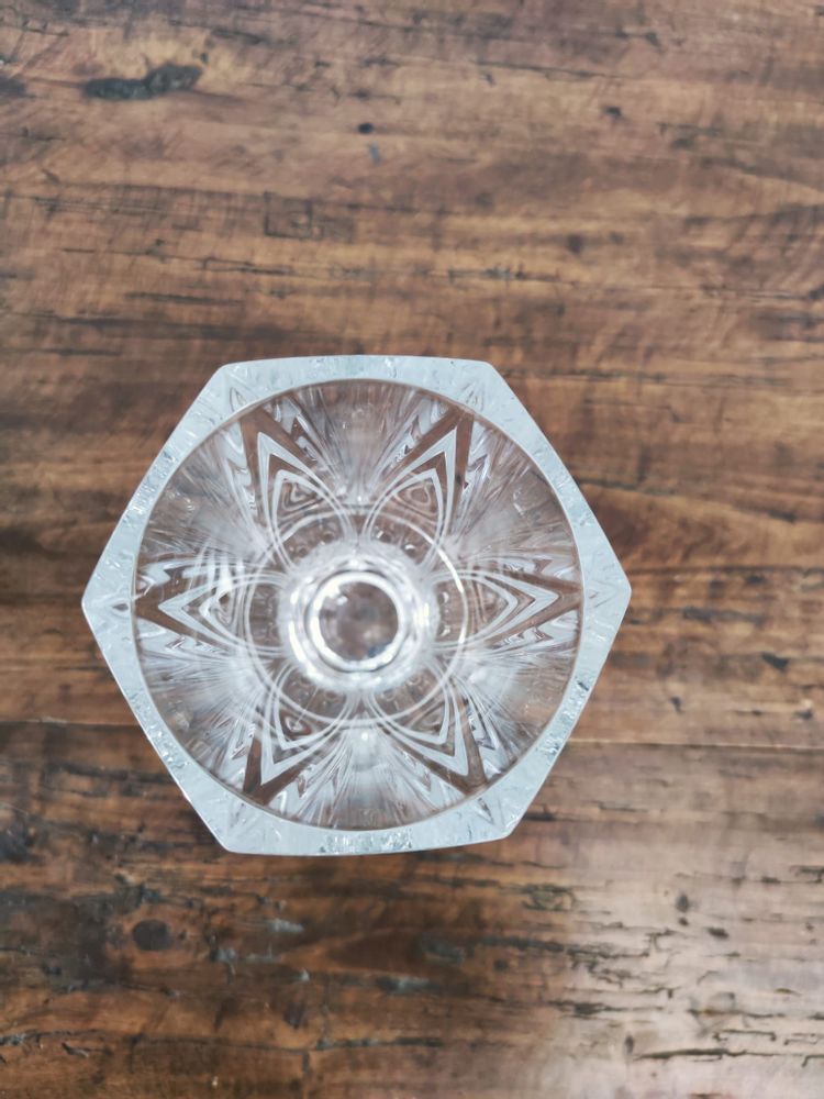 Vases - Blown glass vase, polygonal edge, H: 24cm. - OFFICE OBJETS