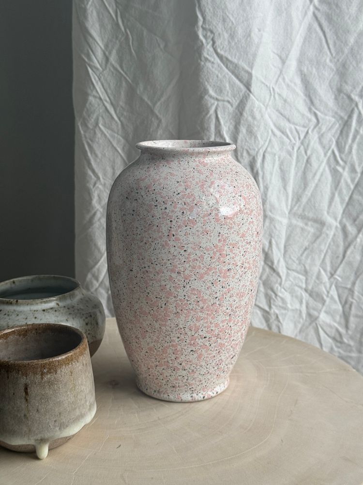 Vases - West Germany speckled pink vase H20 - OFFICE OBJETS