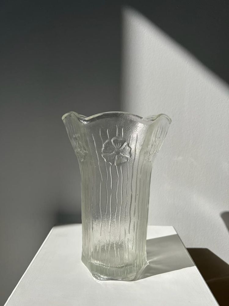 Vases - Vintage glass vase with floral patterns H:22cm - OFFICE OBJETS