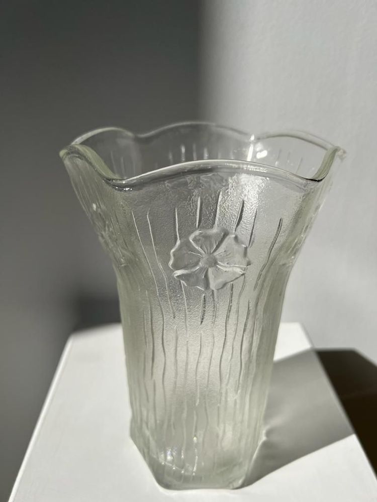 Vases - Vintage glass vase with floral patterns H:22cm - OFFICE OBJETS