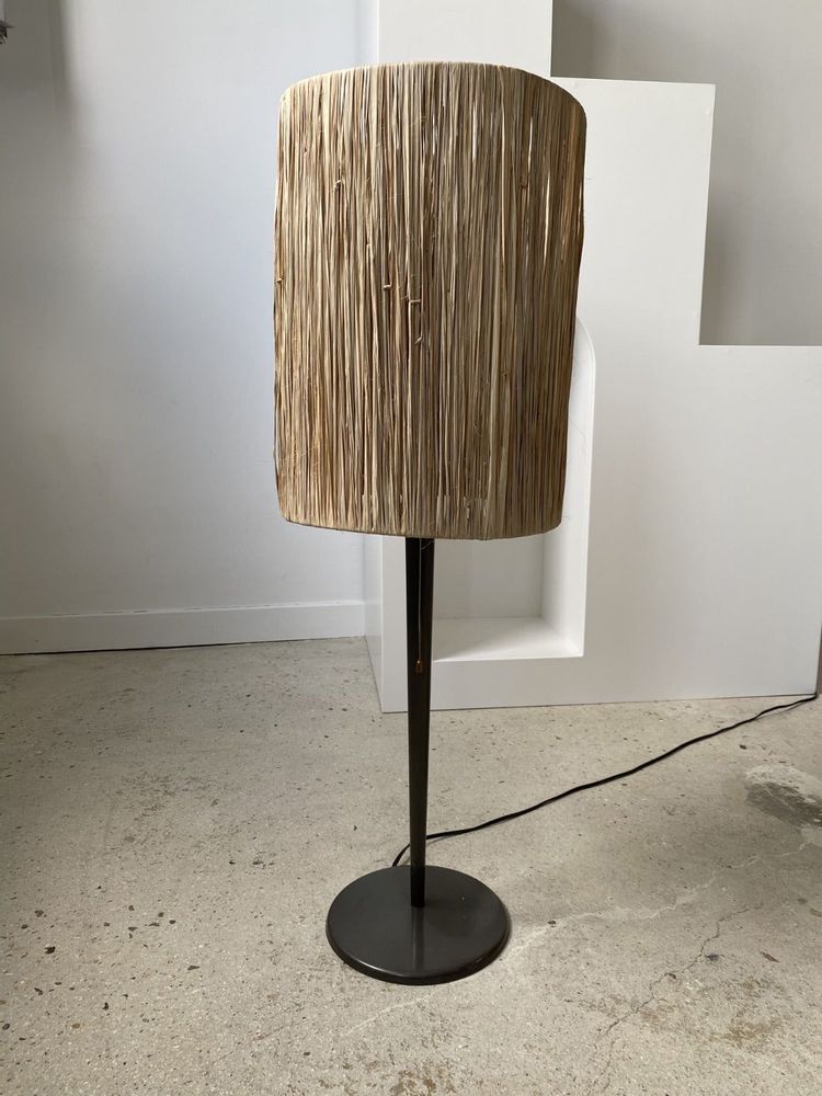 Table lamps - Vintage metal lamp with natural fiber lampshade - OFFICE OBJETS