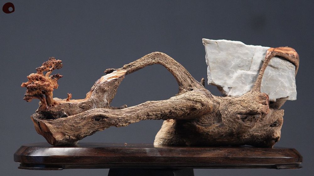 Unique pieces - Wood and Rock Sculpture - Landscape Branch - MÙ STUDIO