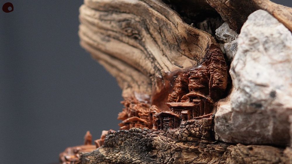 Unique pieces - Wood and stone sculpture - Hidden village - MÙ STUDIO