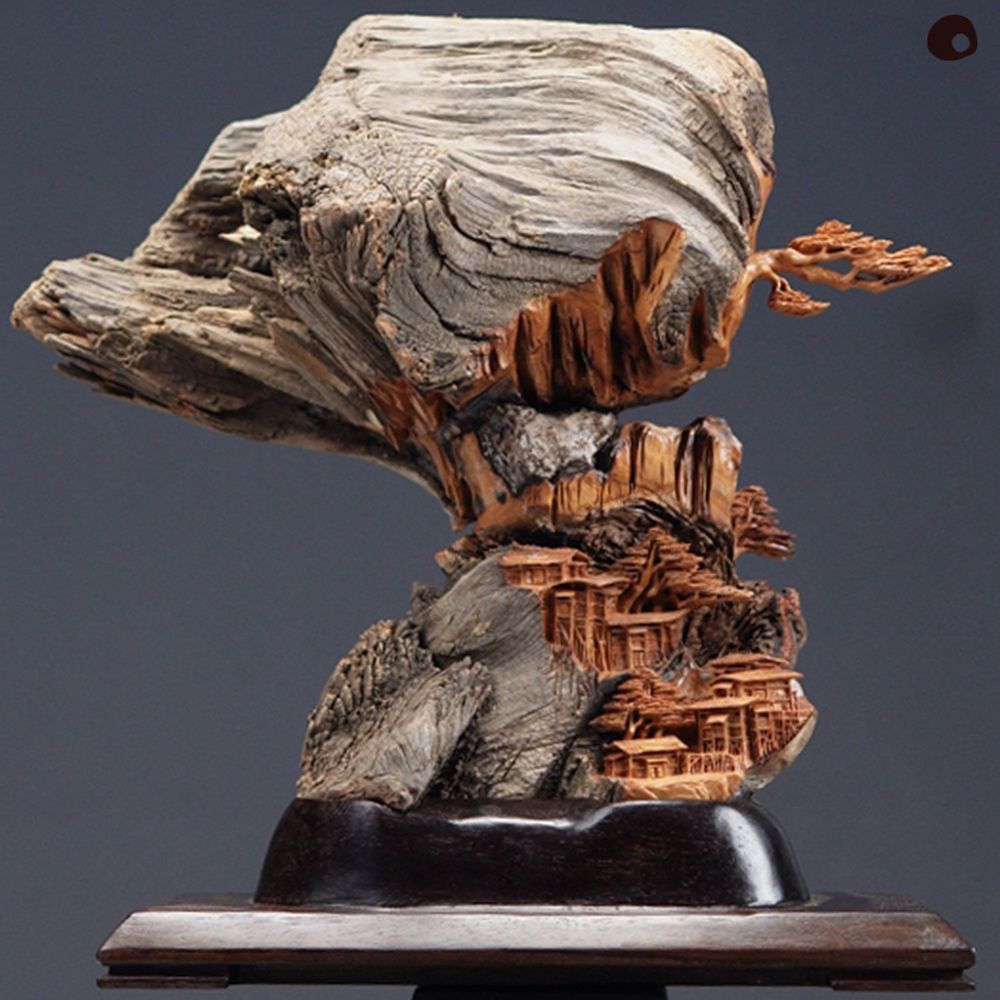 Unique pieces - Wooden sculpture - Perched village - MÙ STUDIO