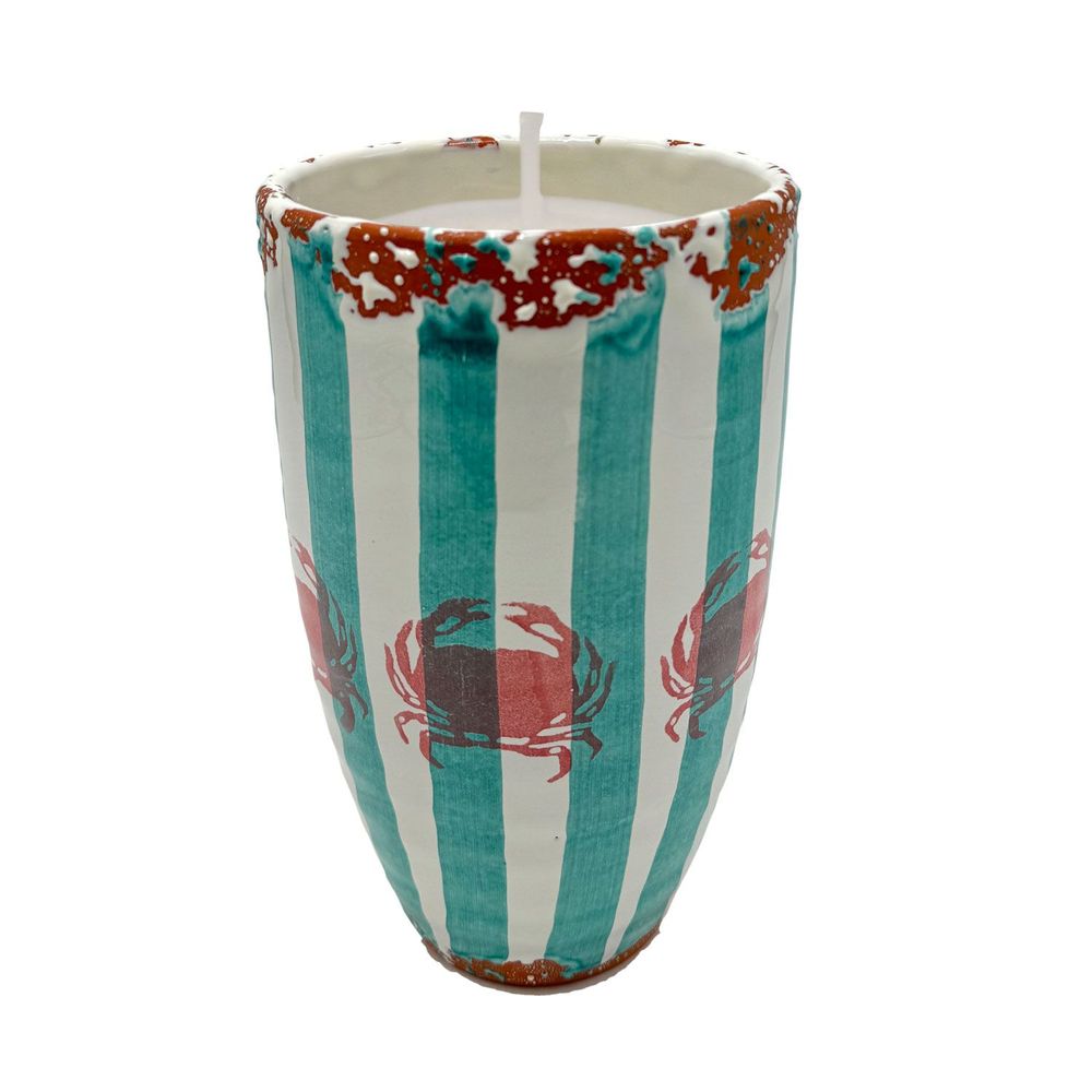 Bougies - Bougie parfumée à rayures en céramique taille XL - WAX DESIGN - BARCELONA