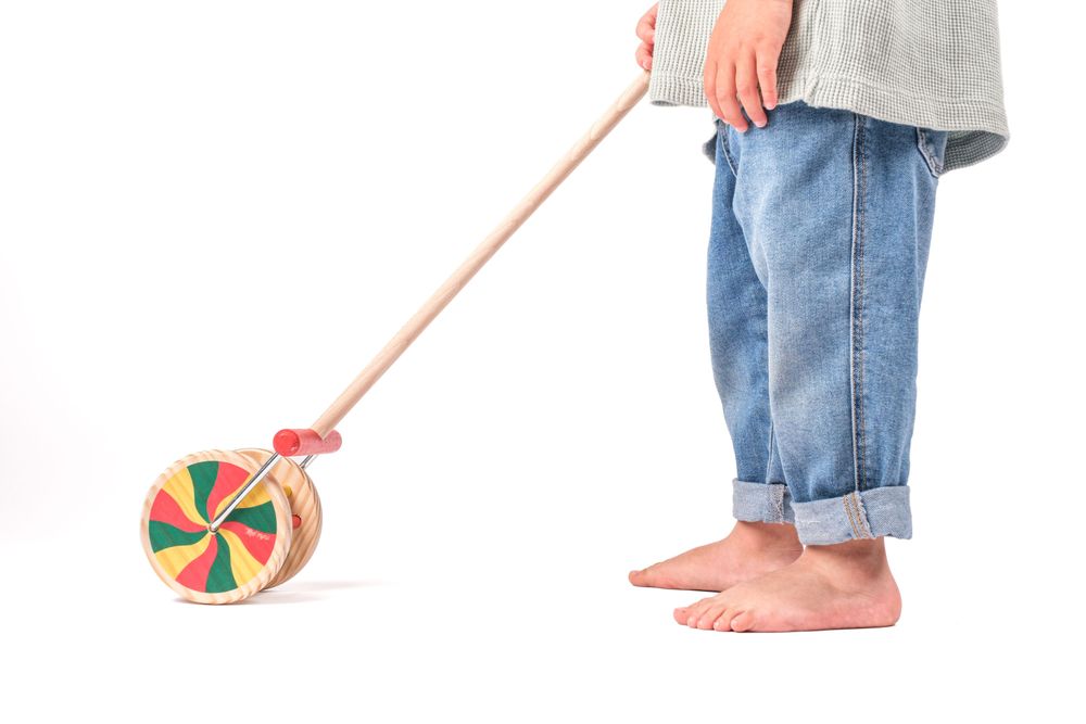 Toys - Wooden wheel push-along - MORA-PLAY