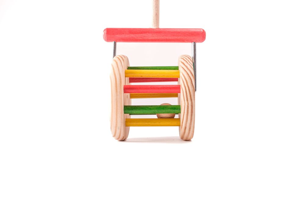 Toys - Wooden wheel push-along - MORA-PLAY
