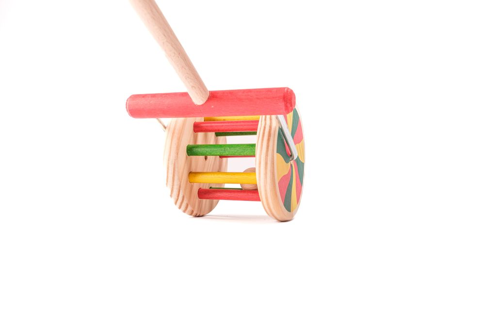 Toys - Wooden wheel push-along - MORA-PLAY