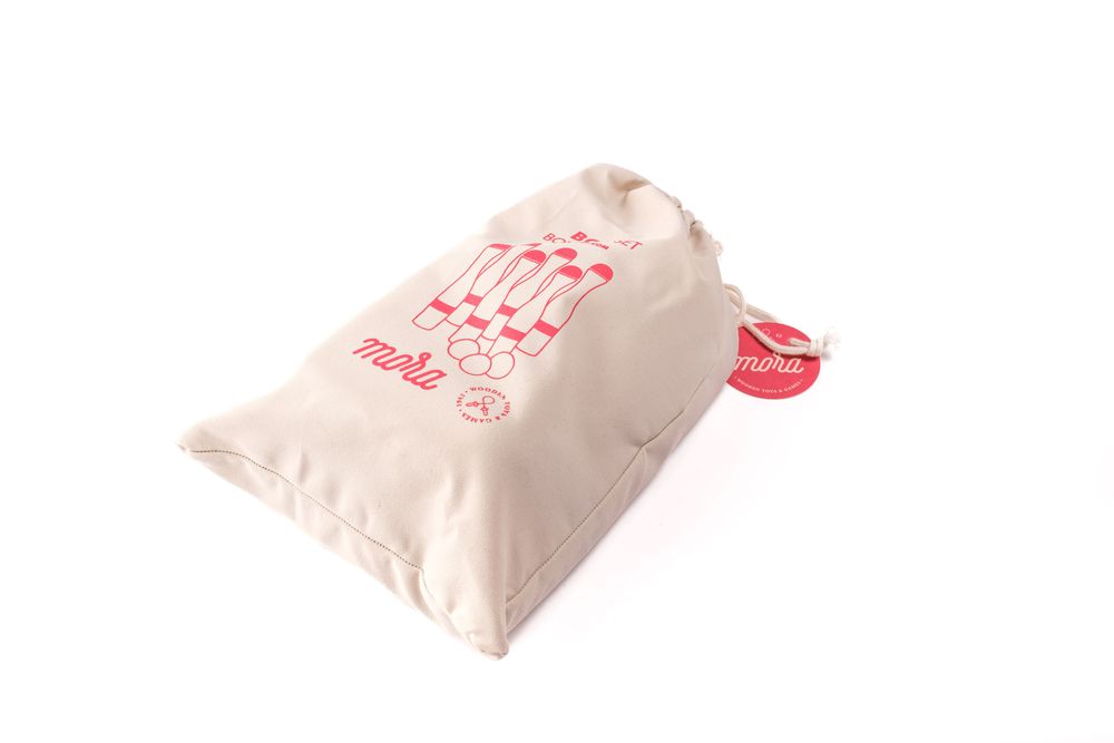 Toys - Classic Bowling Set 24 cm (6 pins, cloth bag) - MORA-PLAY