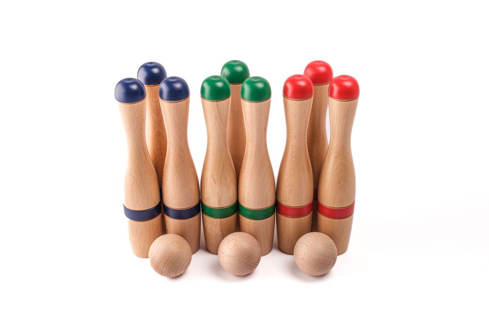 Toys - Classic Bowling Set 24 cm (9 pins in a net) - MORA-PLAY