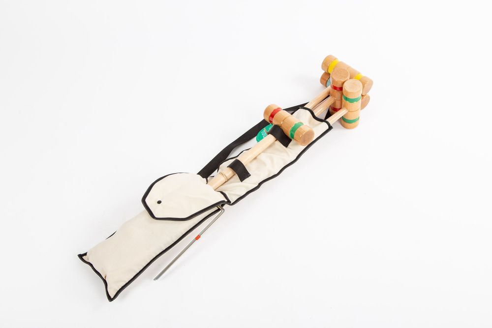 Toys - Wooden croquet set in a hanging bag - MORA-PLAY
