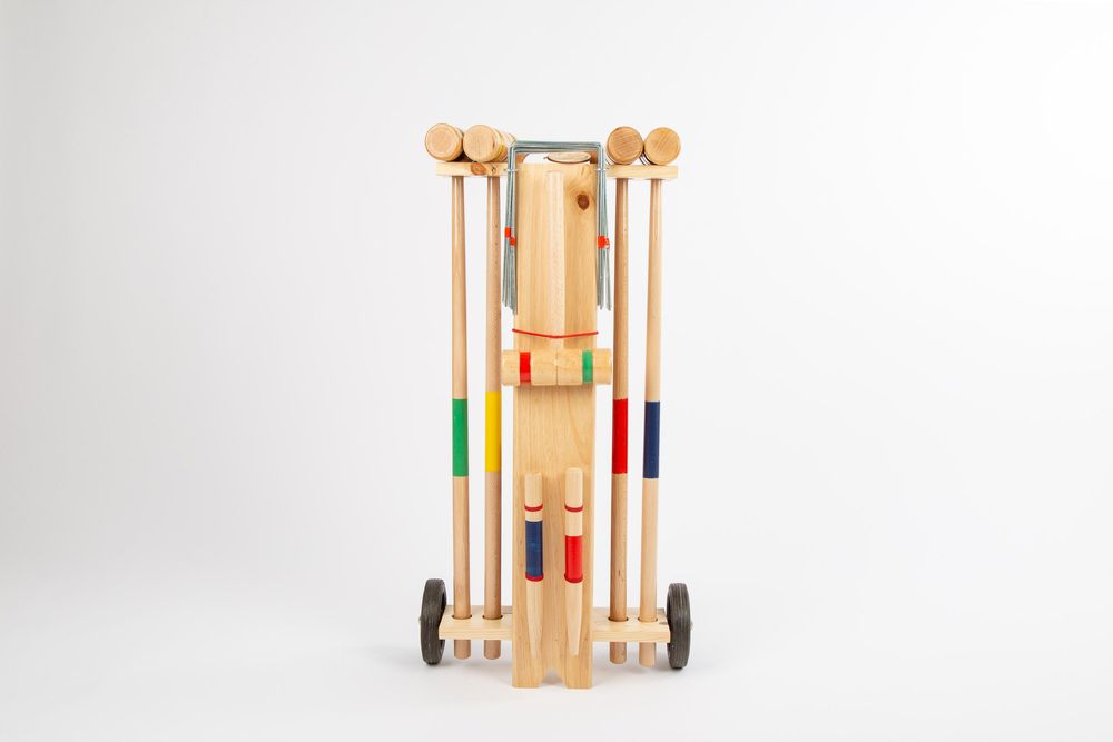 Toys - Croquet game in wooden trolley - 4 players - MORA-PLAY