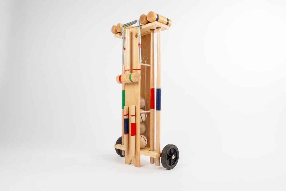 Toys - Croquet game in wooden trolley - 4 players - MORA-PLAY
