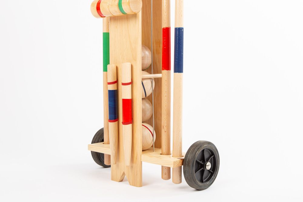 Toys - Croquet game in wooden trolley - 4 players - MORA-PLAY