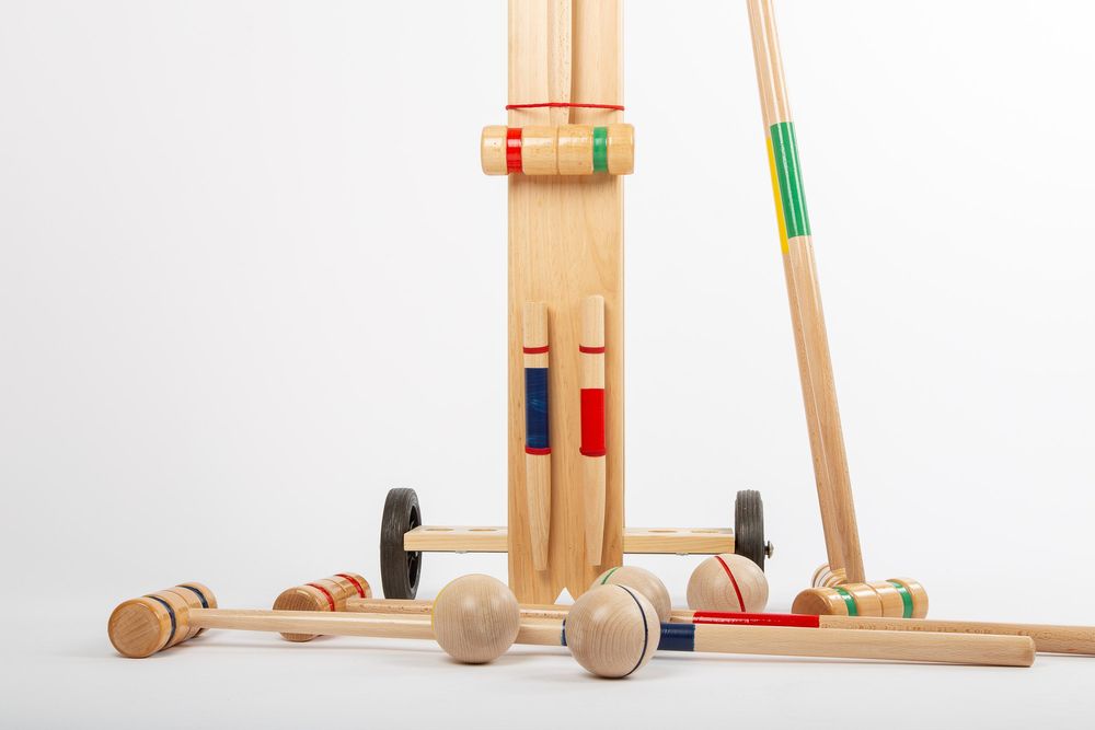 Toys - Croquet game in wooden trolley - 4 players - MORA-PLAY