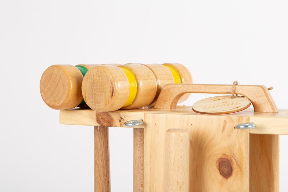 Toys - Croquet game in wooden trolley - 4 players - MORA-PLAY