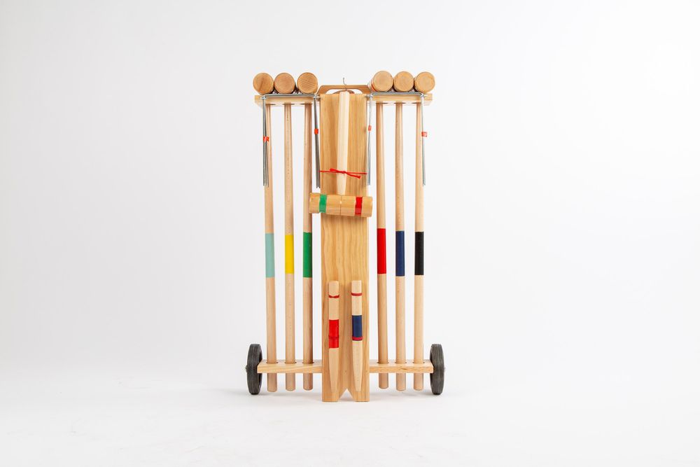 Toys - Croquet game in wooden trolley - 6 players - MORA-PLAY