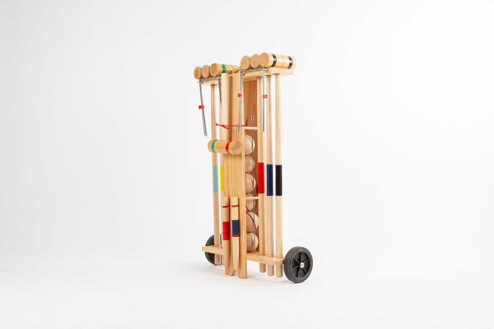 Toys - Croquet game in wooden trolley - 6 players - MORA-PLAY