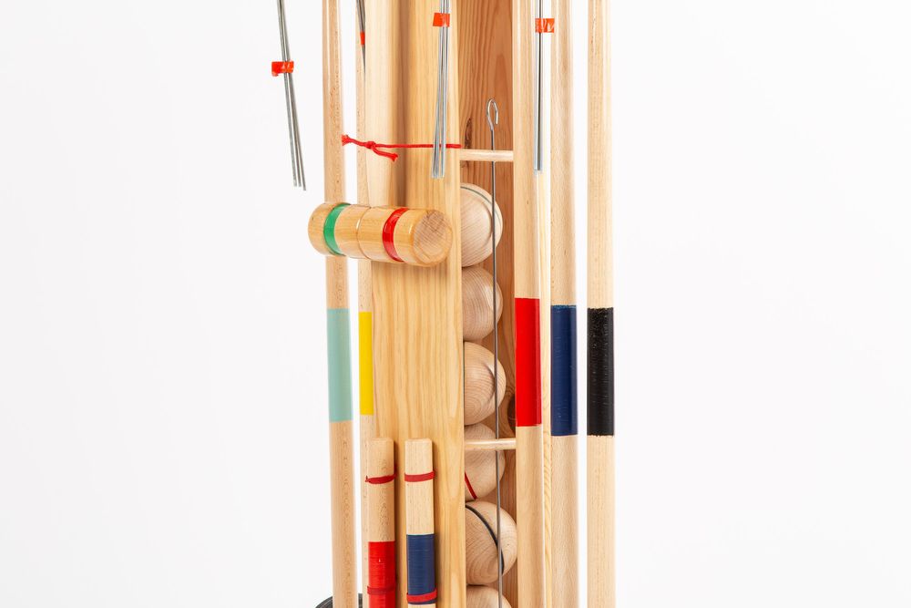 Toys - Croquet game in wooden trolley - 6 players - MORA-PLAY