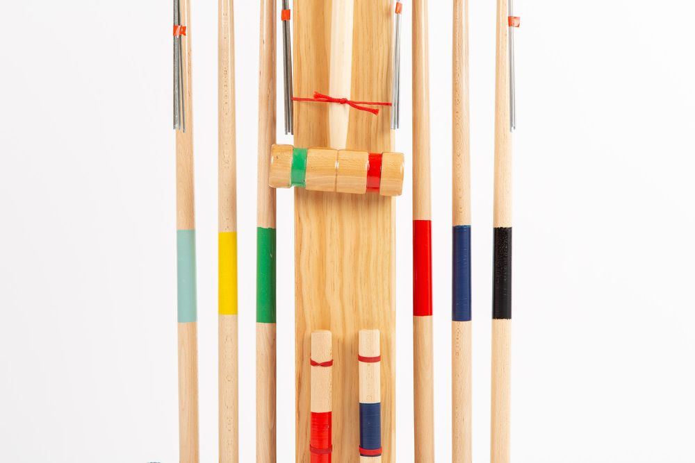 Toys - Croquet game in wooden trolley - 6 players - MORA-PLAY