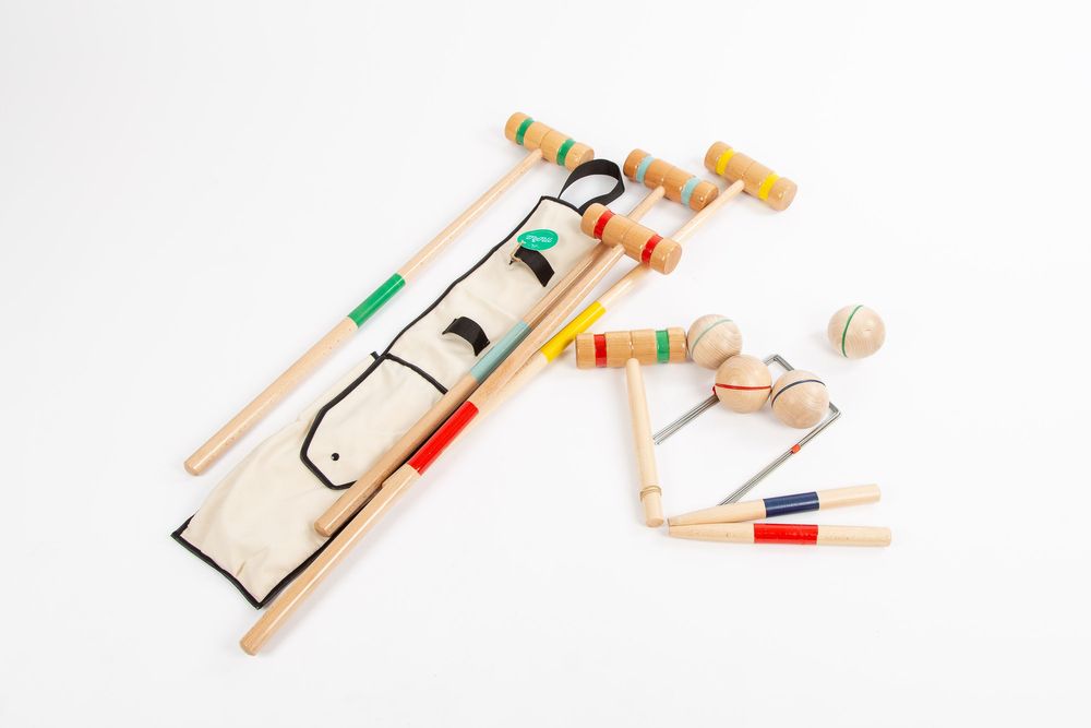 Toys - Wooden croquet set in a hanging bag - MORA-PLAY