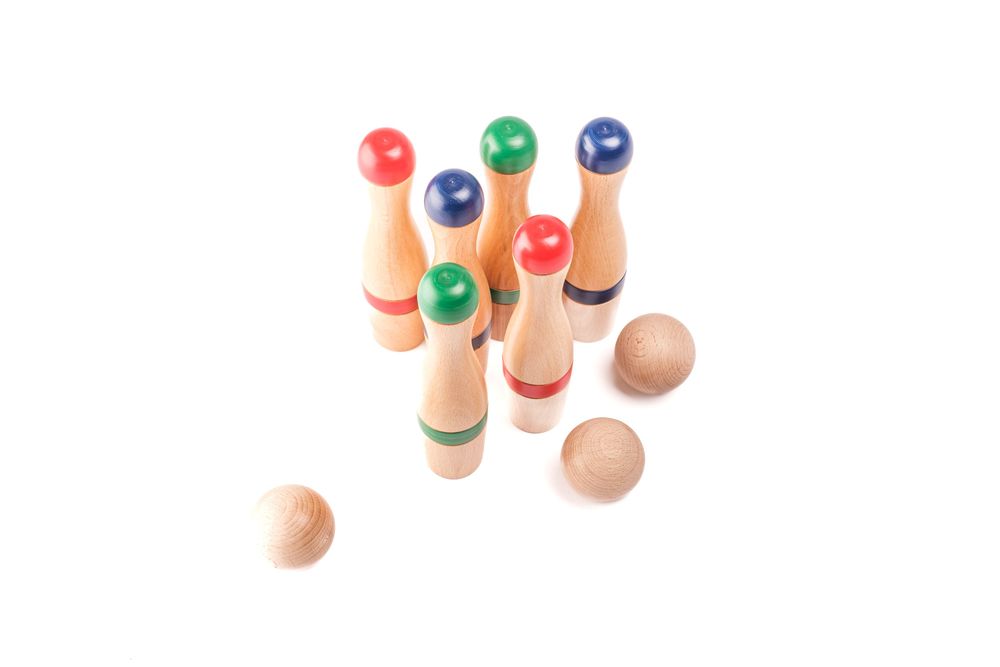 Toys - Classic Bowling Set 19 cm (6 pins) - MORA-PLAY