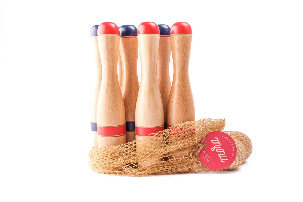 Toys - Classic Bowling Set 24 cm (9 pins in a net) - MORA-PLAY