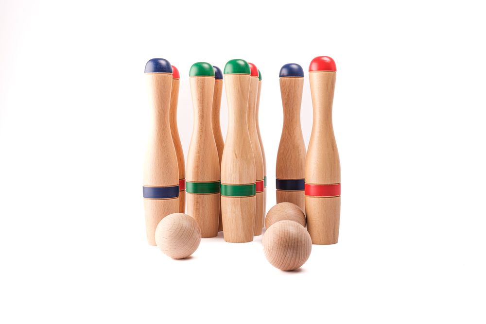 Toys - Classic Bowling Set 24 cm (9 pins in a net) - MORA-PLAY