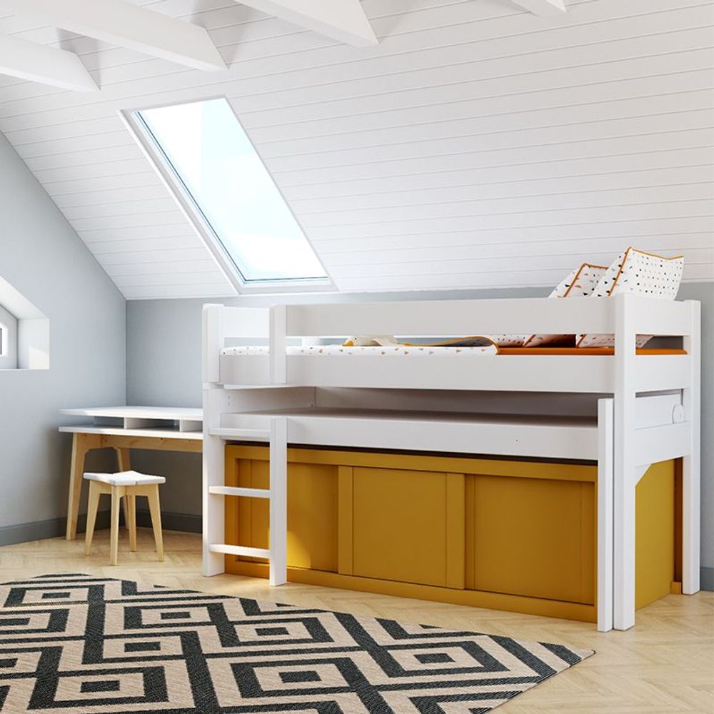 Beds - DOMINIQUE 127 ELEVATOR + ROLLING DESK AND BOX (optional) - MATHY BY BOLS